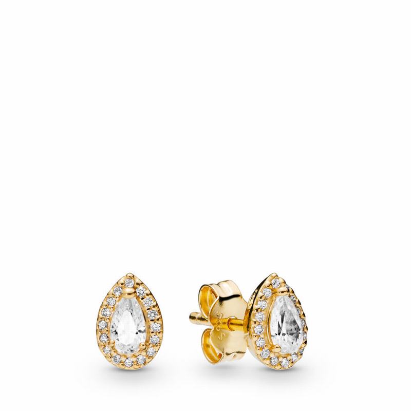 Pandora Shine™ Radiant Teardrop Stud Earrings NZ Sale, 18ct Gold Plated (051286-ITH)